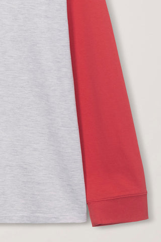 UNISEX RAGLAN T-SHIRT RED OATMEAL MELANGE