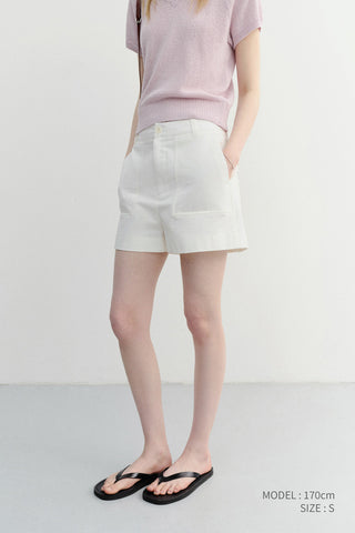 COTTON SAFARI SHORTS WHITE