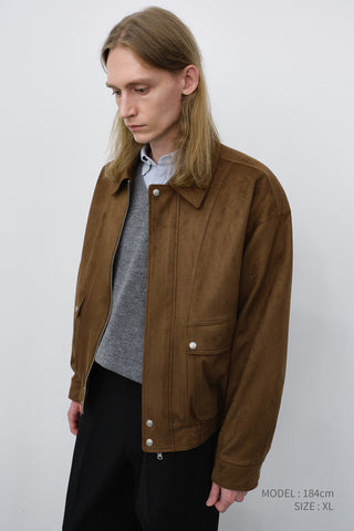 UNISEX ALTER-SUEDE ZIP-UP BLOUSON CAMEL SUEDE