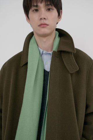 FRINGED CASHMERE MUFFLER SOFT GREEN