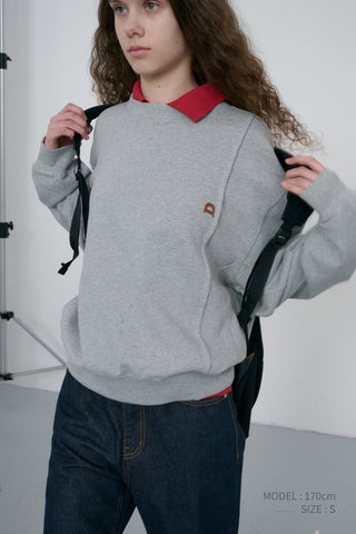 UNISEX DUNST LOGO CREASE SWEATSHIRT MELANGE GREY
