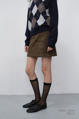 ALTER-SUEDE MINI SKIRT ETOUPE KHAKI