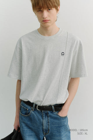 UNISEX LOGO CREASE T-SHIRT LIGHT MELANGE GREY