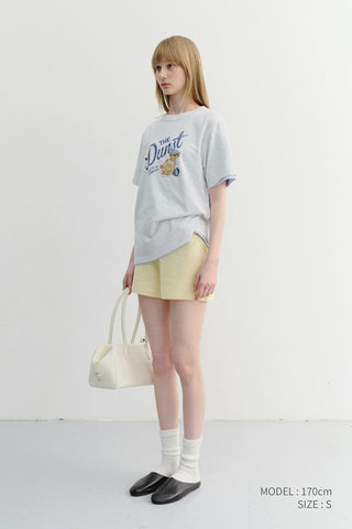 UNISEX DRAWING PUPPY T-SHIRT LIGHT MELANGE GREY