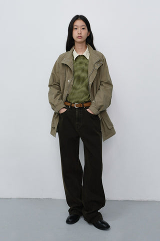 RELAXED WIDE JEANS DYED BROWN