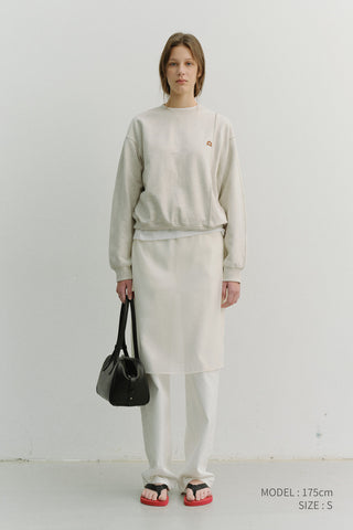UNISEX DUNST LOGO CREASE SWEATSHIRT OATMEAL MELANGE