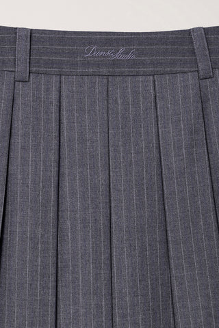 PLEATS MINI STRIPED SKIRT GREY STRIPE