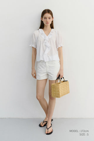 RUFFLE BLOUSE WHITE