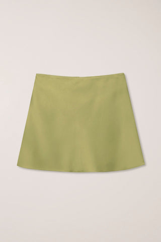 SATIN MINI SKIRT SOFT OLIVE