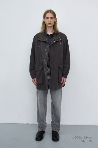 UNISEX MODERN FIELD JACKET WASHED CHARCOAL GREY