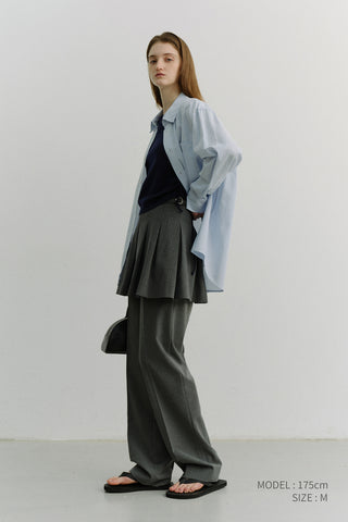 UNISEX OVERSIZED BD STRIPED SHIRT BLUE GREY STRIPE