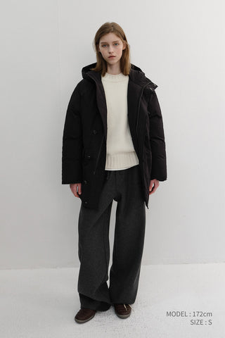UNISEX GOOSE DOWN PARKA JACKET BLACK