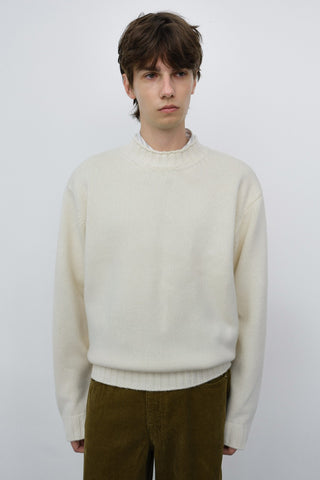 UNISEX CHUNKY ROLL NECK SWEATER IVORY