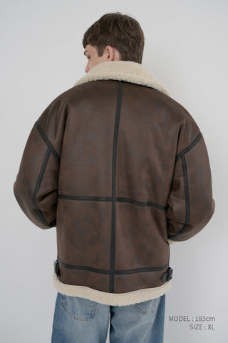 UNISEX B-3 SHEARLING JACKET DARK BROWN