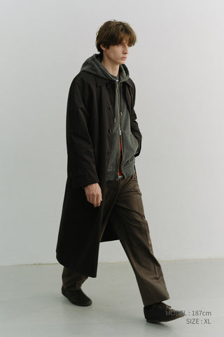 UNISEX GARMENT DYED ZIP-UP HOODIE BLACK