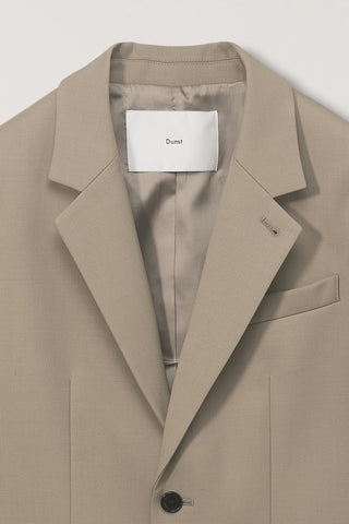 UNISEX 2 BUTTON WOOL BLAZER BEIGE