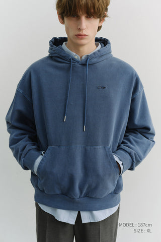 UNISEX GARMENT DYED HOODIE BLUE