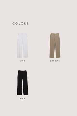 SUMMER STRAIGHT CHINO SLACKS DARK BEIGE