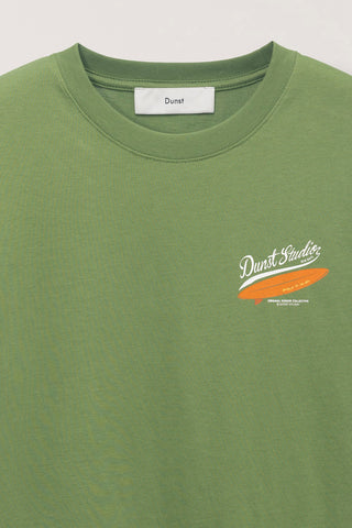 UNISEX SUMMER HOLIDAY SURF BOARD T-SHIRT OLIVE GREEN