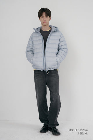 UNISEX LIGHT GOOSE DOWN JACKET GREYISH BLUE