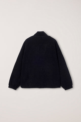 UNISEX HALF ZIP-UP FLEECE SWEATSHIRT BLACK
