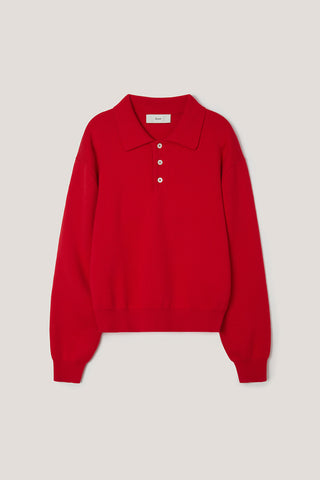 UNISEX CASHMERE COLLARED SWEATER RED