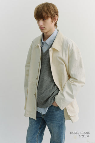 UNISEX COTTON CHORE JACKET OFF WHITE
