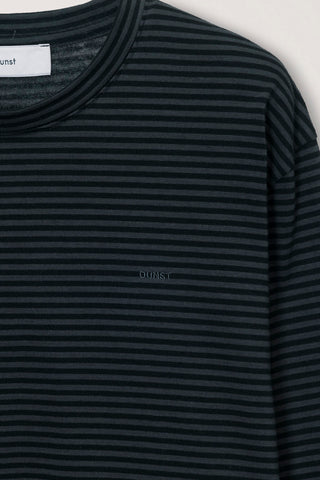 UNISEX MUTED STRIPED T-SHIRT CHARCOAL