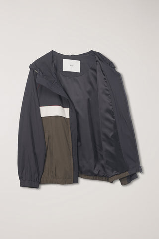 UNISEX BLOCKED WINDBREAKER CHARCOAL GREY