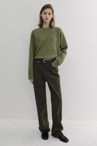 BRUSHED STRAIGHT JEANS KHAKI BROWN
