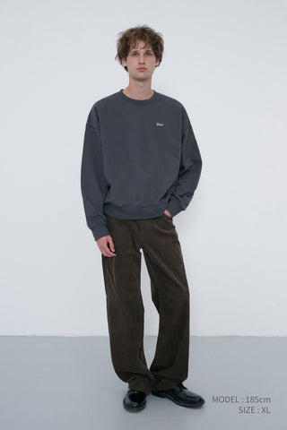 UNISEX GARMENT DYED SWEATSHIRT WASHED BLACK