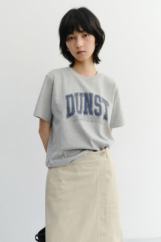UNISEX VINTAGE ARCH LOGO T-SHIRT MELANGE GREY