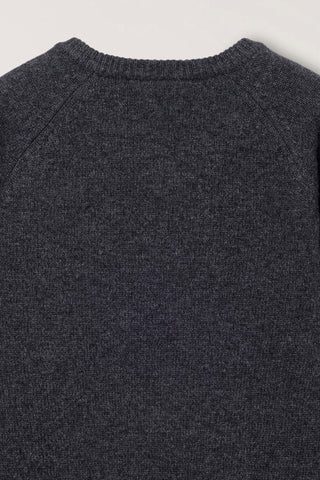 UNISEX SOFT VOLUME V-NECK SWEATER CHARCOAL GREY