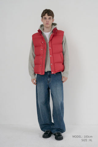 UNISEX GOOSE DOWN VEST RED