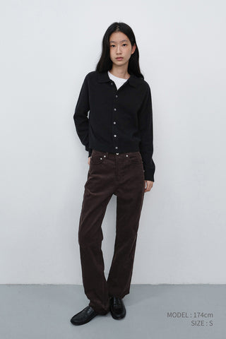 UNISEX COLLARED KNIT CARDIGAN BLACK