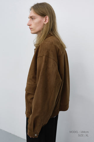 UNISEX ALTER-SUEDE ZIP-UP BLOUSON CAMEL SUEDE