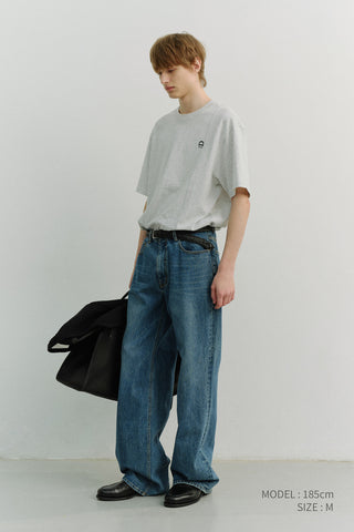 LOW RISE WIDE JEANS CLASSIC BLUE