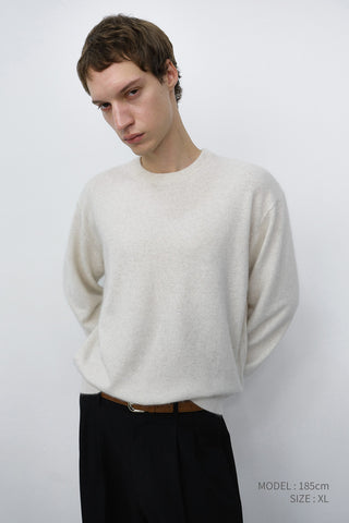 UNISEX ESSENTIAL CREWNECK SWEATER MELANGE IVORY