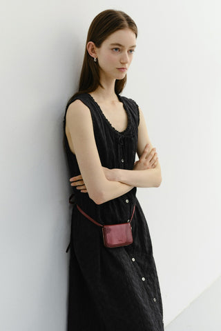 NEEDLEWORK BABYDOLL DRESS BLACK