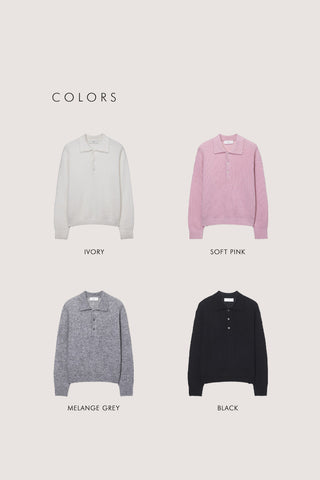 UNISEX HAIRY COLLARED SWEATER SOFT PINK
