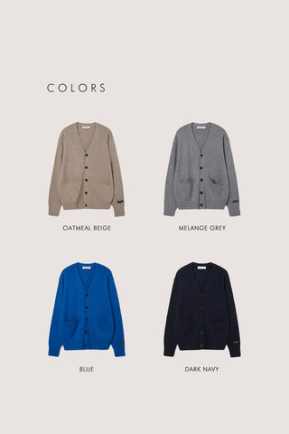 UNISEX BOYFRIEND KNIT CARDIGAN BLUE