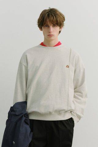 UNISEX DUNST LOGO CREASE SWEATSHIRT OATMEAL MELANGE