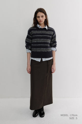 MAXI WRAP SKIRT BROWN