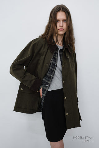 UNISEX CHECKED FLANNEL BD SHIRT NAVY GREY
