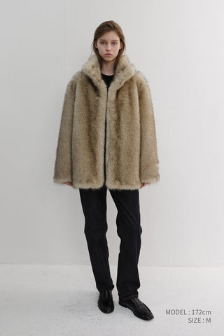 HALF FUR JACKET BEIGE