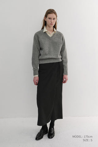 MAXI WRAP SKIRT BLACK