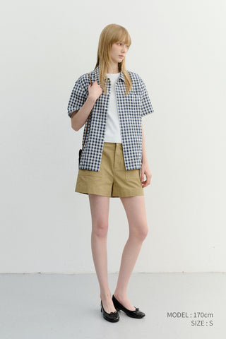 UNISEX CHECKED PAJAMA SHIRT NAVY CHECK