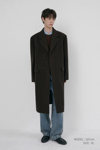 UNISEX BOXY TAILORED COAT DEEP BROWN