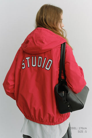 UNISEX LOGO WINDBREAKER RED