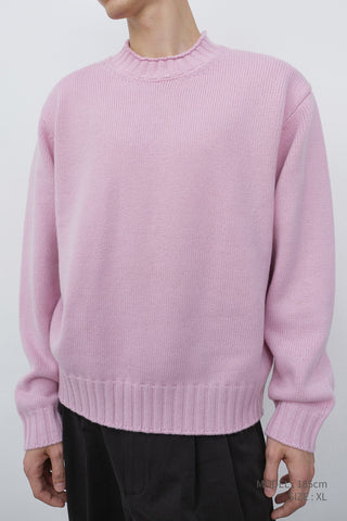UNISEX CHUNKY ROLL NECK SWEATER SOFT PINK